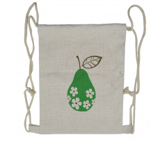 Fruit with Daisy Flower Blooms Drawstring Backpack