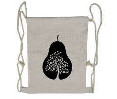 Monochrome Tree in a Fruit Drawstring Backpack