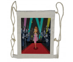 Actress on the Red Carpet Drawstring Backpack