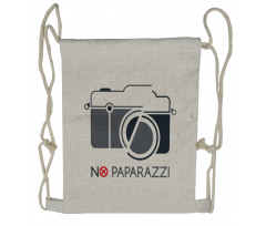 Camera with No Paparazzi Drawstring Backpack