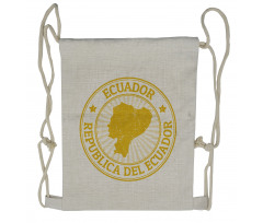 Retro Republica Del Ecuador Drawstring Backpack