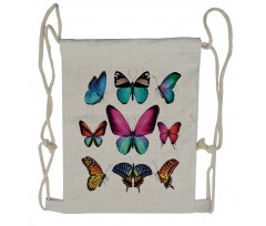 Vibrant Butterflies Set Drawstring Backpack