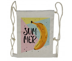 Banana on Pastel Geometric Drawstring Backpack