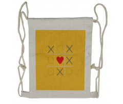 Tic Tac Toe Inspired Love Win Drawstring Backpack