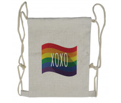 Waving Rainbow Flag Acronym Drawstring Backpack