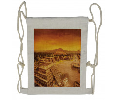 Dead Ruins of Aztec Mayan Drawstring Backpack