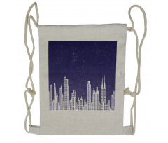 New York Skyline Starry Night Drawstring Backpack