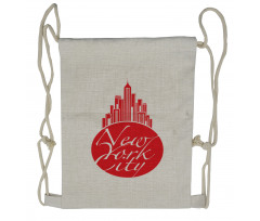 New York City Apple Emblem Look Drawstring Backpack