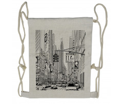 Street of New York Urban Sketch Drawstring Backpack