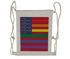 Gay Concept American Flag Drawstring Backpack