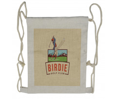 Birdie Golf Club Advertisement Drawstring Backpack