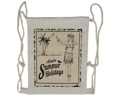 Aloha Summer Holidays Drawstring Backpack