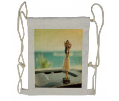 Dancer Doll in the Car Drawstring Backpack