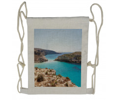 Lampedusa Island Pure Water Drawstring Backpack