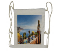 Taormina Coastline Photo Drawstring Backpack