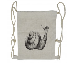 Hand Drawn Slug Sketch Design Drawstring Backpack