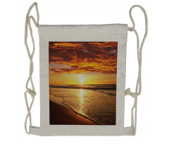 Beach Sunset Coast Drawstring Backpack