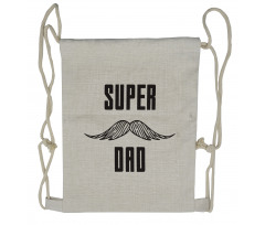 Super Dad with Mustache Drawstring Backpack