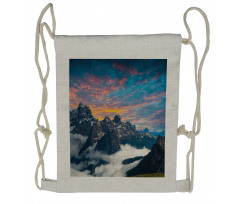 Alpine Clouds Foggy Drawstring Backpack