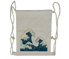 Ocean Surfing Aquatic Drawstring Backpack