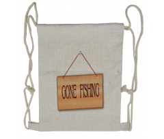 Hanged Signboard Image Drawstring Backpack