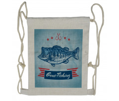 Throat Fish USA Flag Drawstring Backpack