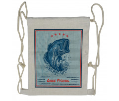 Vintage Trout Fish Drawstring Backpack