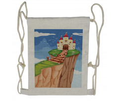 Colorful Castle Peak Edge Drawstring Backpack