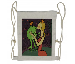 Princess Kissing the Frog Drawstring Backpack