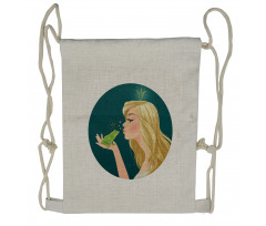 Princess and Frog Drawstring Backpack