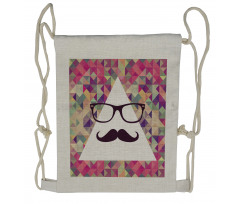 Hipster Mustache Glasses Drawstring Backpack