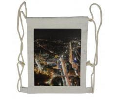 Skyline at Night City Drawstring Backpack