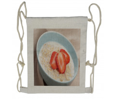 Fresh Strawberries Cereal Drawstring Backpack