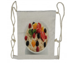 Fresh Fruits and Porridge Drawstring Backpack