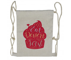 Eat Dessert First Cupcake Drawstring Backpack