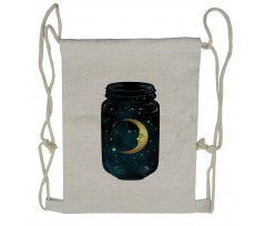 Crescent and Stars in Wish Jar Drawstring Backpack