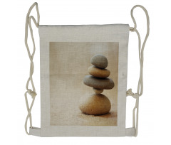 Calm Theme Stack Stone Pebble Drawstring Backpack