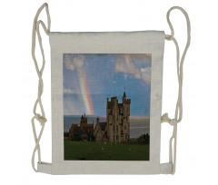 Sheep and Rainbow Castle Drawstring Backpack