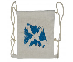 Waving Scotch Flag Emblem Drawstring Backpack