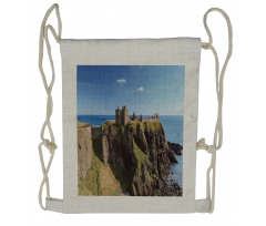 Dunnottar Castle Blue Sky Drawstring Backpack