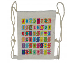 Alphabet and Numbers Drawstring Backpack