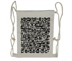 Funky Irregular Letters Drawstring Backpack