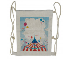Circus Day Canvas Tent Drawstring Backpack