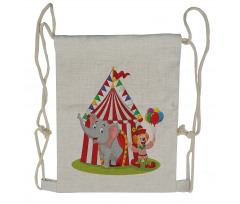 Circus Elephant Tent Drawstring Backpack