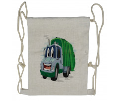 Funny Trash Truck Drawstring Backpack