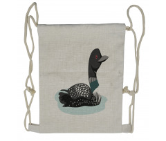 Digitally Generated Loon Drawstring Backpack