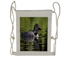 Seabird in Lake Outdoor Scene Drawstring Backpack