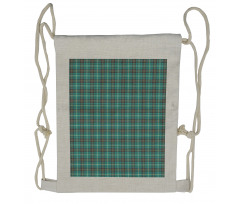 Plaid Form with Stripes Drawstring Backpack