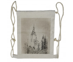 Artwork of a Structure Drawstring Backpack