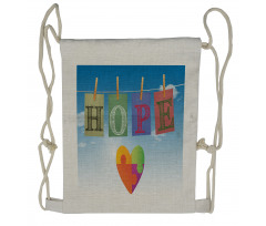 Never Lose Hope Lettering Drawstring Backpack